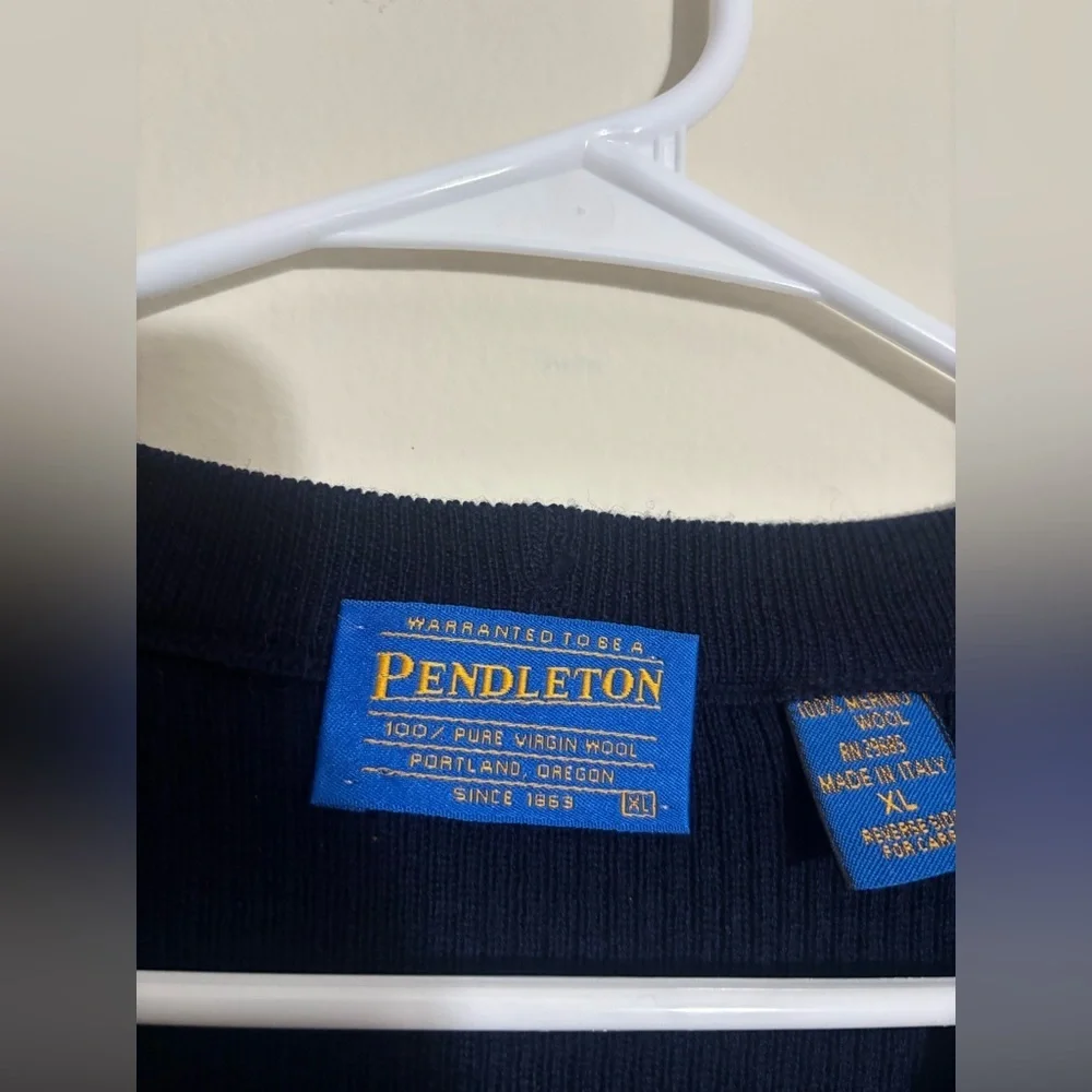 Vintage Pendleton Vest Mens Size XL Navy Blue 100% Merino Wool
